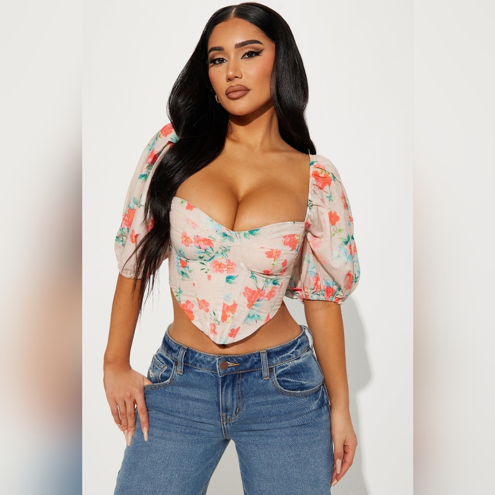 Fashion Nova Floral Corset Top
